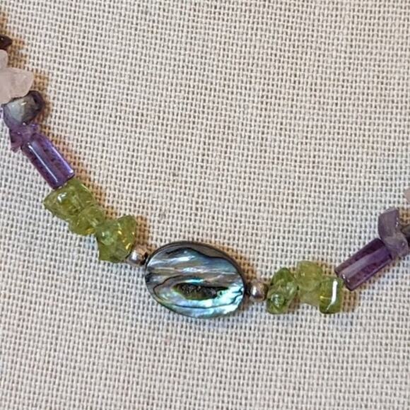 Abalone Gemstone Set--Necklace and Earrings - Picture 7 of 10